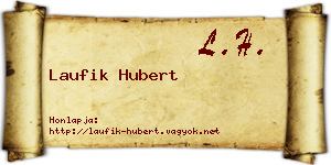 Laufik Hubert névjegykártya